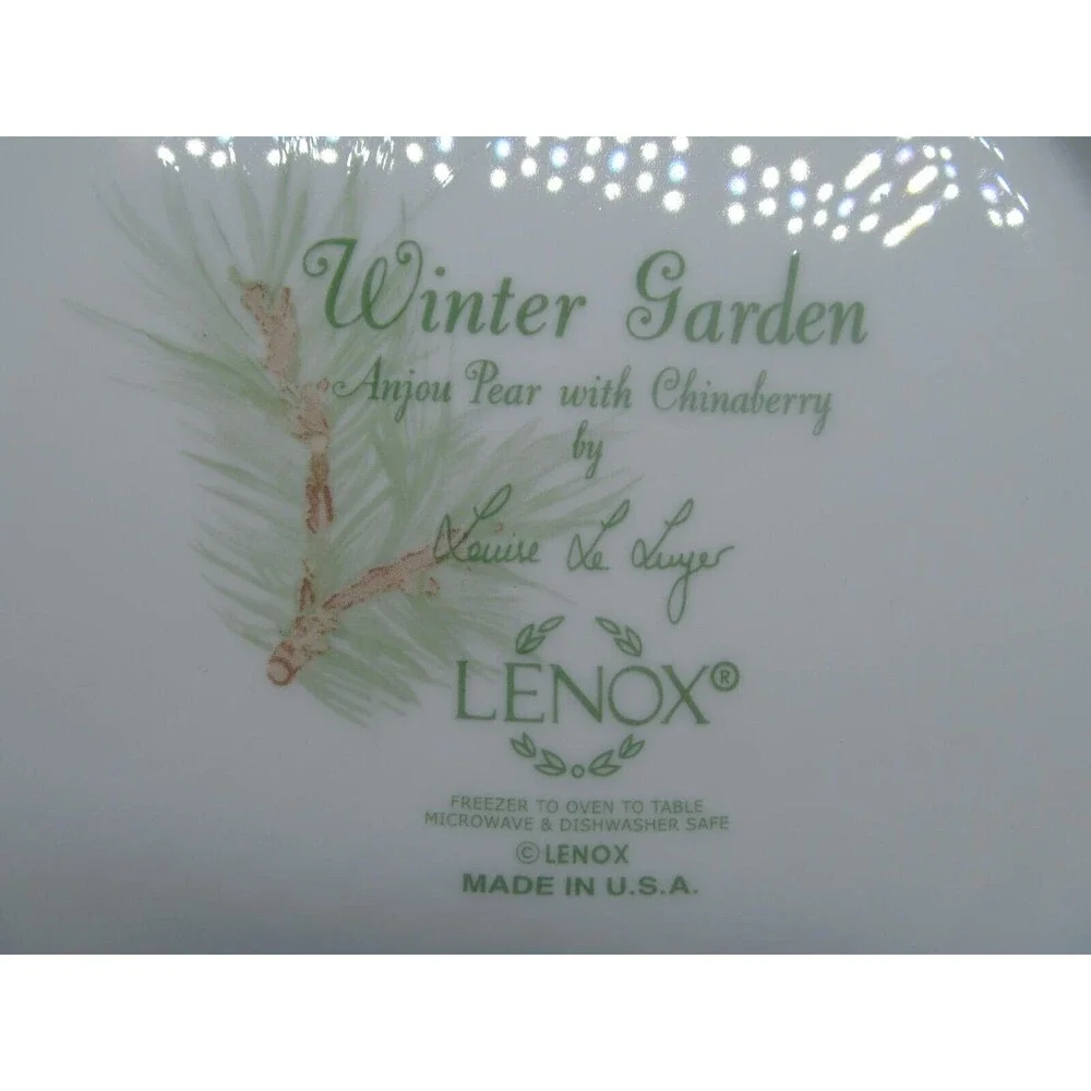 Lenox Winter Garden Anjou Pear  Set Of 5 Artist Laurie Le Luyer 9 1/2